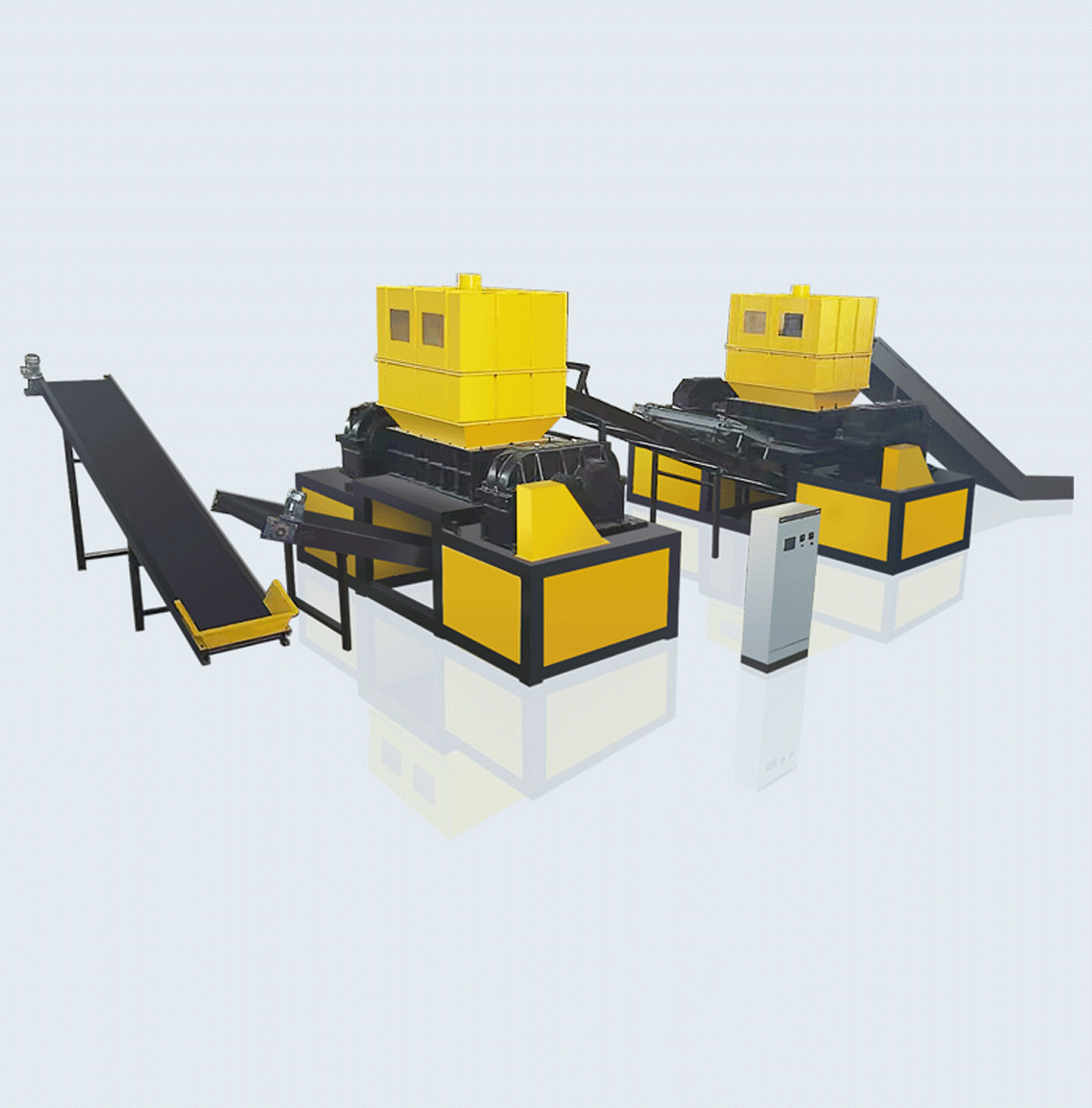Conveyor-belt-shredder